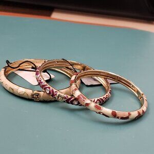 Manluck & Sequin, NWT, Bangle bundle, 3 enamel rhinestone hinge bracelet bundle